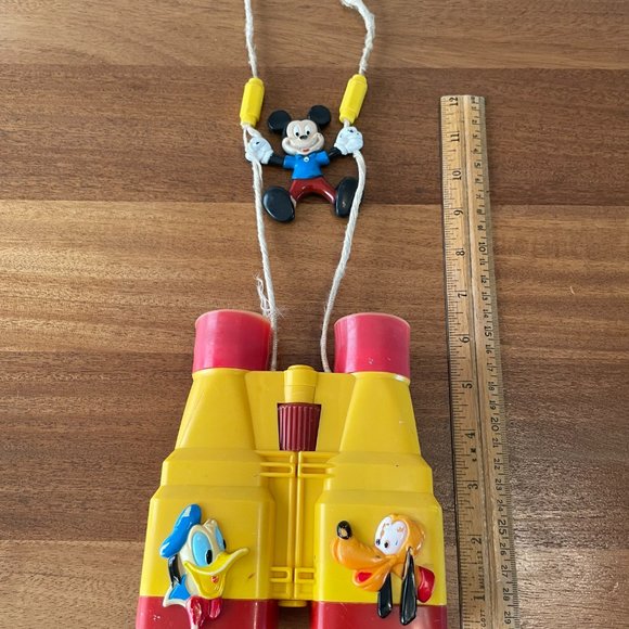 RARE ILLCO Walt Disney Binoculars w/cord, Mickey Mouse on Swing Vintage Toy - Picture 7 of 14